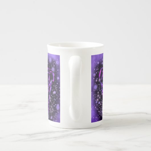 Mug de Chine d'os d'éléphants violets (Dos)