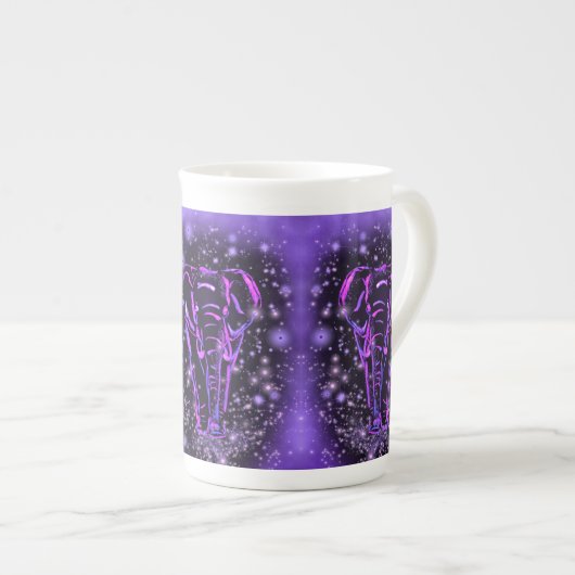 Mug de Chine d'os d'éléphants violets (Devant droit)