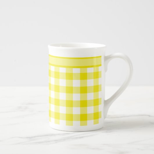 Mug de Chine d'os, En vichy jaune citron (Droite)