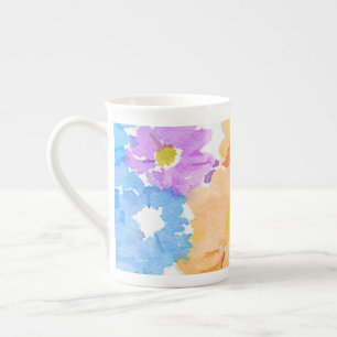 Mug de Chine d'os floraux multicolores