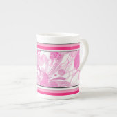 Mug de Chine d'os floraux rose moderne (Devant droit)