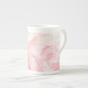 Mug de Chine d'os floraux rose pâle