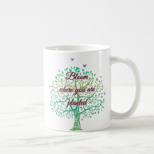 Mug de citation à fleurs printanières, cadeau flor (Droite)