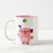 Mug de cochon de dessin animé jonglant mignon (Gauche)