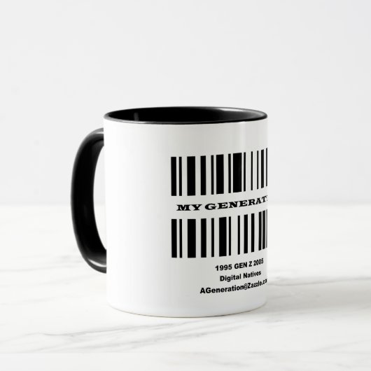 Mug de CODE DE BARRE Z Génération (Devant gauche)