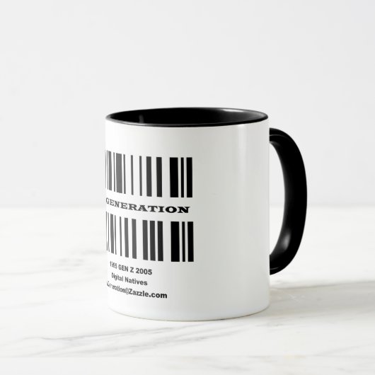 Mug de CODE DE BARRE Z Génération (Devant droit)