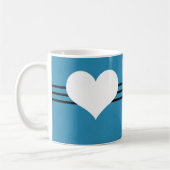 Mug de coeur moderne bleu (Gauche)