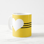 Mug de coeur moderne jaune (Devant gauche)