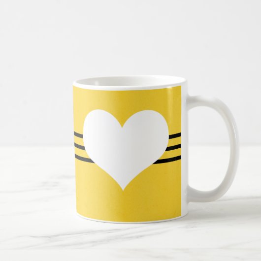 Mug de coeur moderne jaune (Droite)