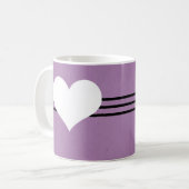 Mug de coeur moderne pourpre (Devant gauche)