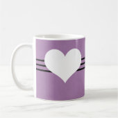 Mug de coeur moderne pourpre (Gauche)