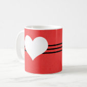 Mug de coeur moderne rouge (Devant gauche)