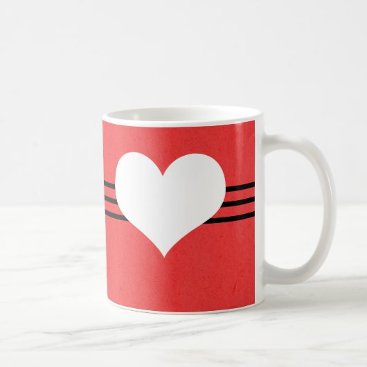 Mug de coeur moderne rouge (Droite)