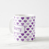 Mug de coeur pourpre personnalisé (Devant gauche)