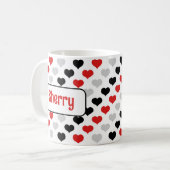 Mug de coeur rouge noir personnalisé (Devant gauche)