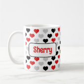 Mug de coeur rouge noir personnalisé (Gauche)
