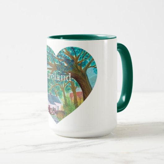 Mug de coeur souvenir d'Irlande (Devant droit)