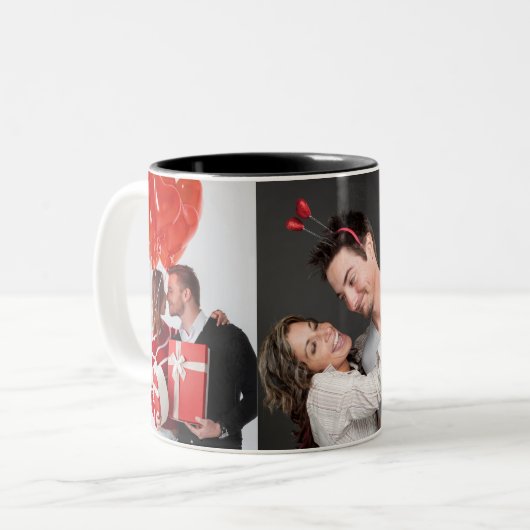 Mug de collage de la Saint-Valentin moderne (Devant gauche)