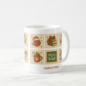 Mug de collage de l'enseignant de Noël | Joyeux et (Devant droit)