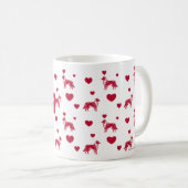 Mug De Collie Doux Avec Coeurs Rouges (Devant droit)