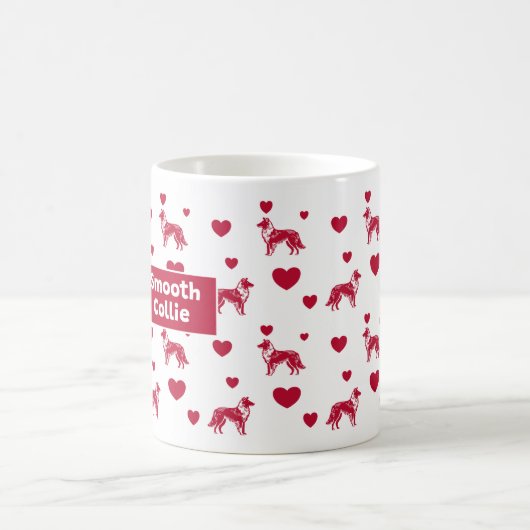 Mug De Collie Doux Avec Coeurs Rouges (Centre)