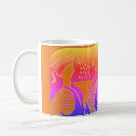Mug de commérages orange inspiré de la Grèce mycén (Gauche)