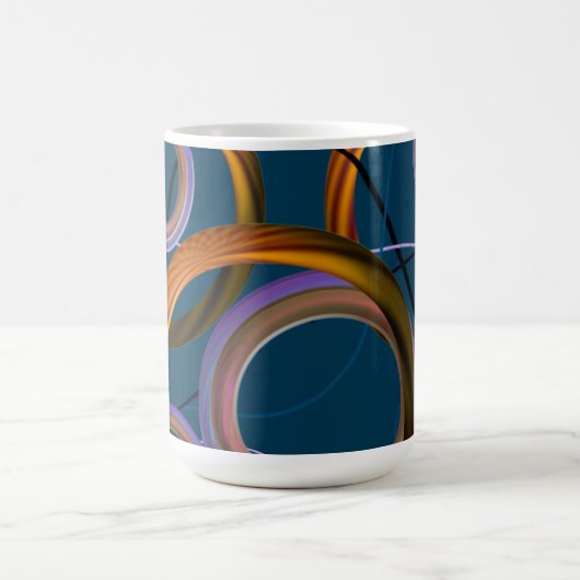 Mug de conception abstraite bleu et orange (Centre)