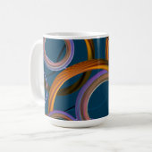 Mug de conception abstraite bleu et orange (Devant gauche)