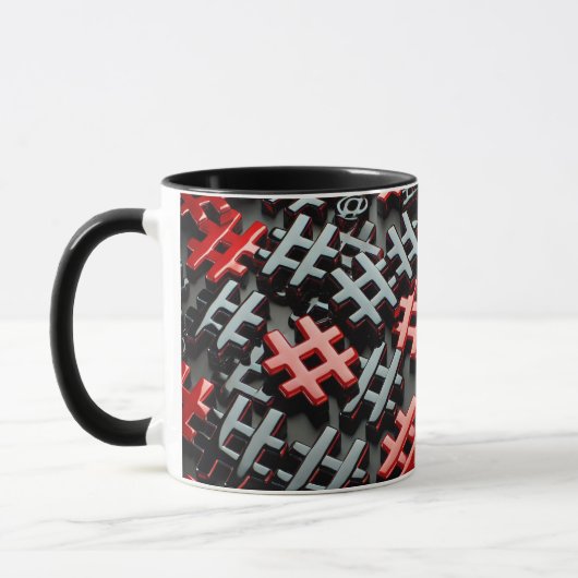 Mug de conception abstraite rouge et noire (Gauche)