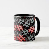 Mug de conception abstraite rouge et noire (Devant droit)