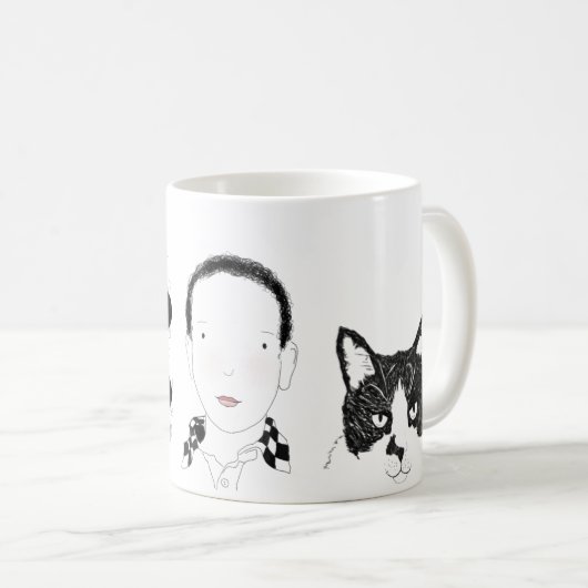 Mug de conception de portrait minimal (Devant droit)