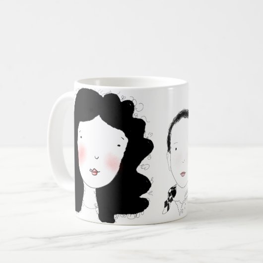 Mug de conception de portrait minimal (Devant gauche)