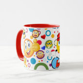Mug de conception Emoji de bande dessinée couleur  (Devant gauche)