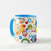 Mug de conception Emoji de bande dessinée couleur  (Devant gauche)