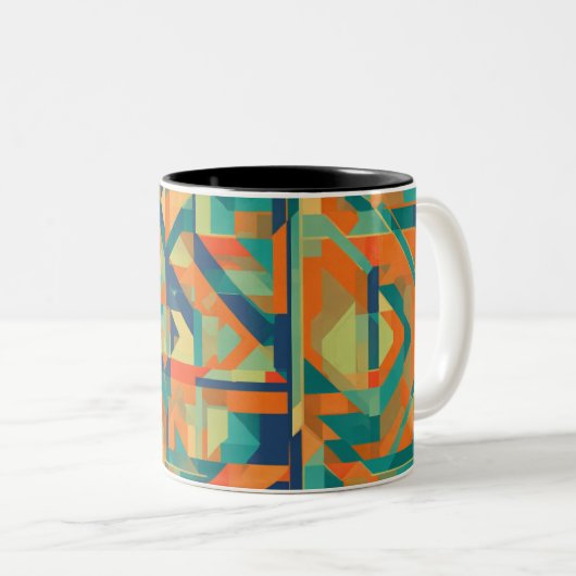 Mug de conception géométrique à trois tons (Devant droit)