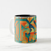 Mug de conception géométrique à trois tons (Devant gauche)