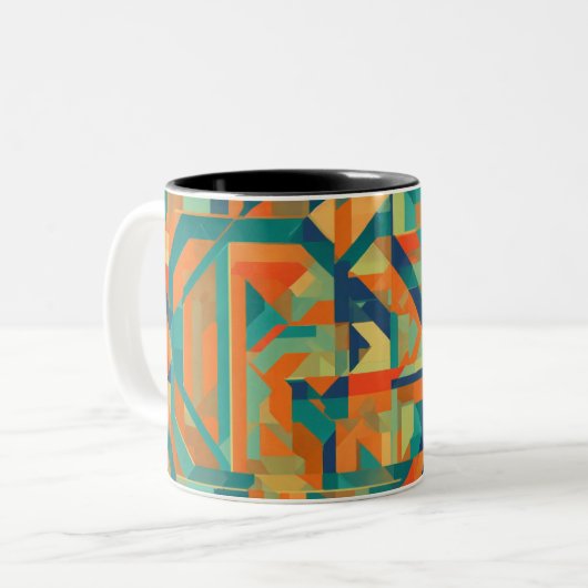 Mug de conception géométrique à trois tons (Devant gauche)
