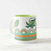 Mug de conception géométrique avec Accent Feuille  (Devant gauche)