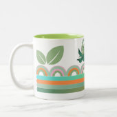 Mug de conception géométrique avec Accent Feuille  (Gauche)