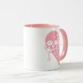 Mug de cône de crème glacée rose (Devant droit)