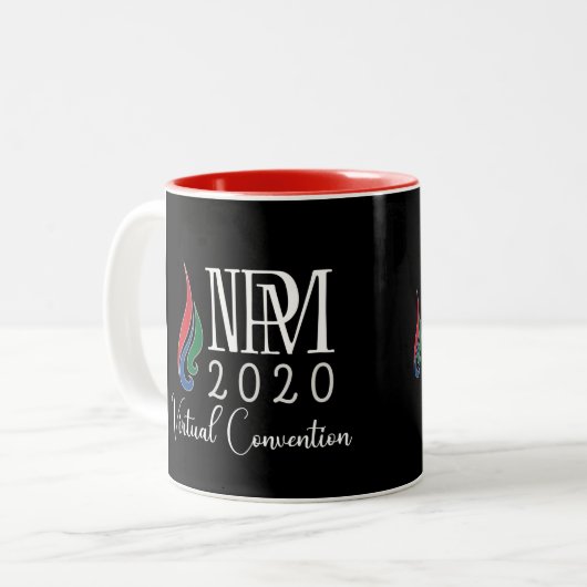 Mug de convention virtuelle (rouge, 11 onces) (Devant gauche)