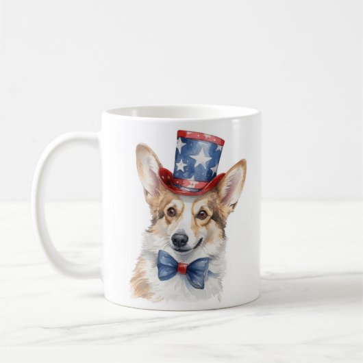 Mug de Corgi patriotique (Gauche)