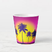 Mug de coucher de soleil tropical avec palmiers tl (Devant)