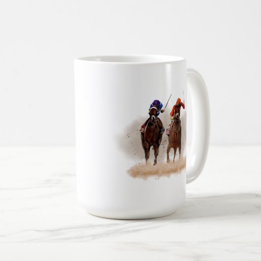 Mug de course de chevaux (Devant droit)