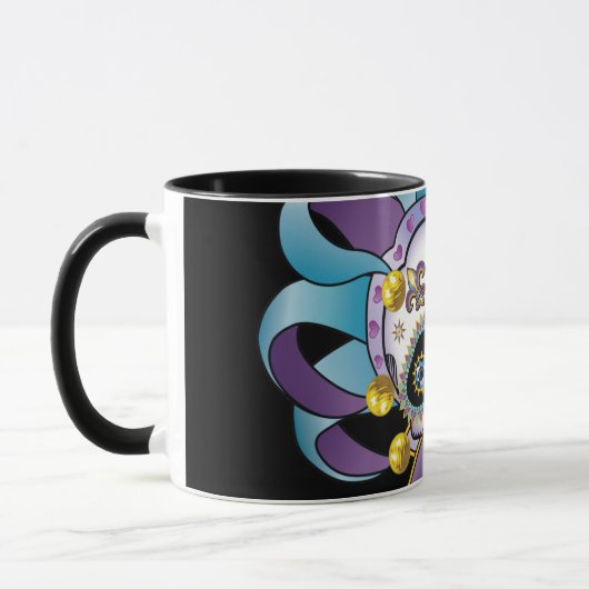 Mug de crâne coloré Jester (Gauche)