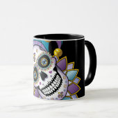 Mug de crâne coloré Jester (Devant droit)