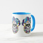 Mug de crâne coloré Jester (Devant droit)