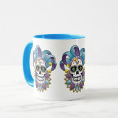 Mug de crâne coloré Jester (Devant gauche)