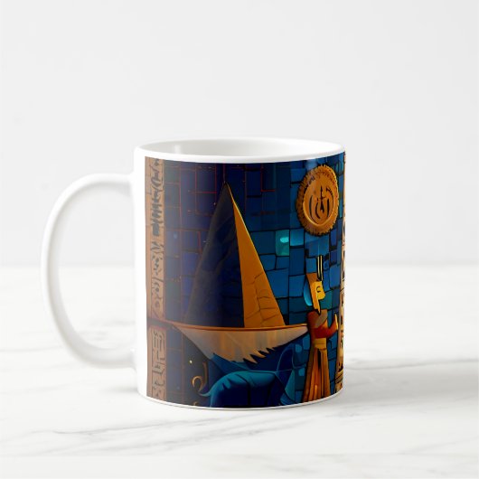 Mug de cuisine Égypte Hiéroglyphes Jeux de café (Gauche)