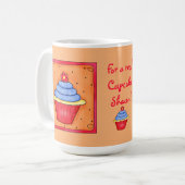 Mug de cupcake orange et bleu (Devant gauche)